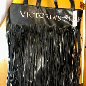 Victoria's Secret Black Fringe Tote Bag